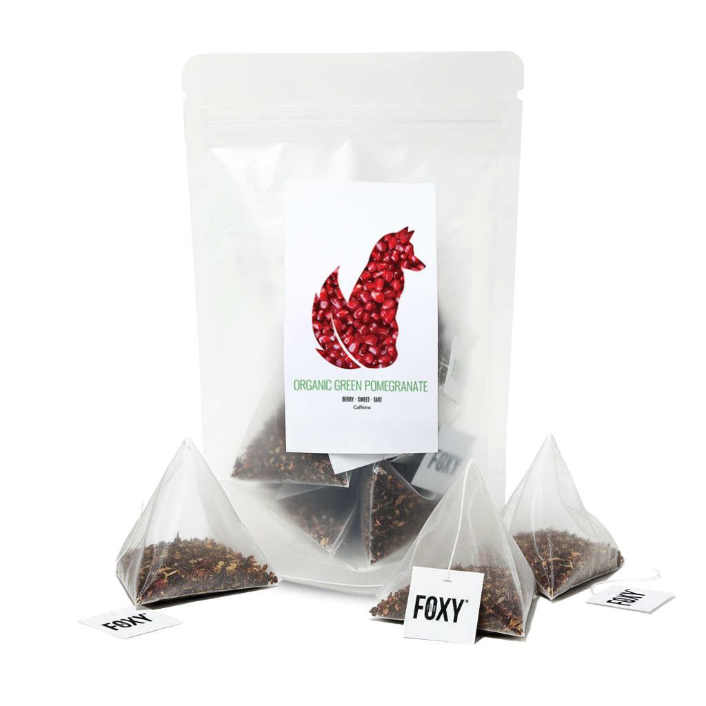 Organic Green Pomegranate Loose Leaf Tea Bags