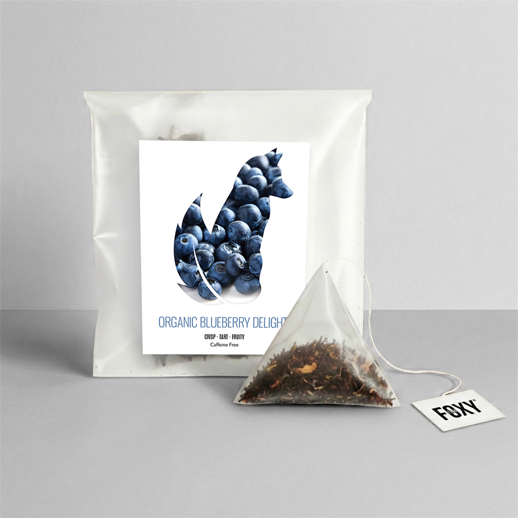 Organic Blueberry Delight Single Serve Pyramid Tea Organic Blueberry Delight Single Serve Pyramid Tea