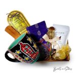 Spiritual gift box with incense, incense holder, mug, honey, tea, and notebook