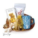Tea and cookies gift basket blue sage