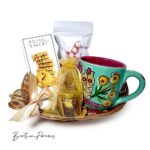 Tea and cookies gift basket boots-n-flowers