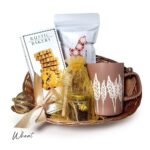 Tea and cookies gift basket wheat