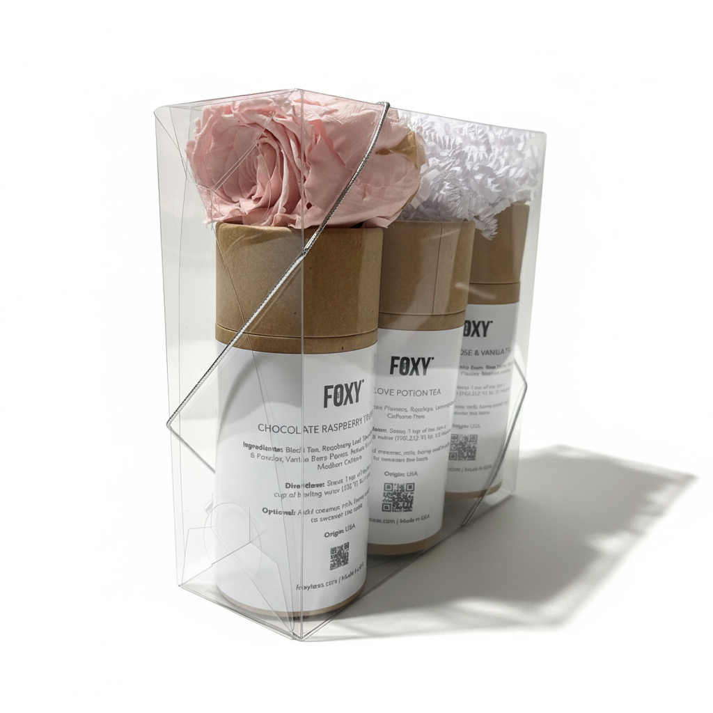 Velvet Tea Gift Box with Rose