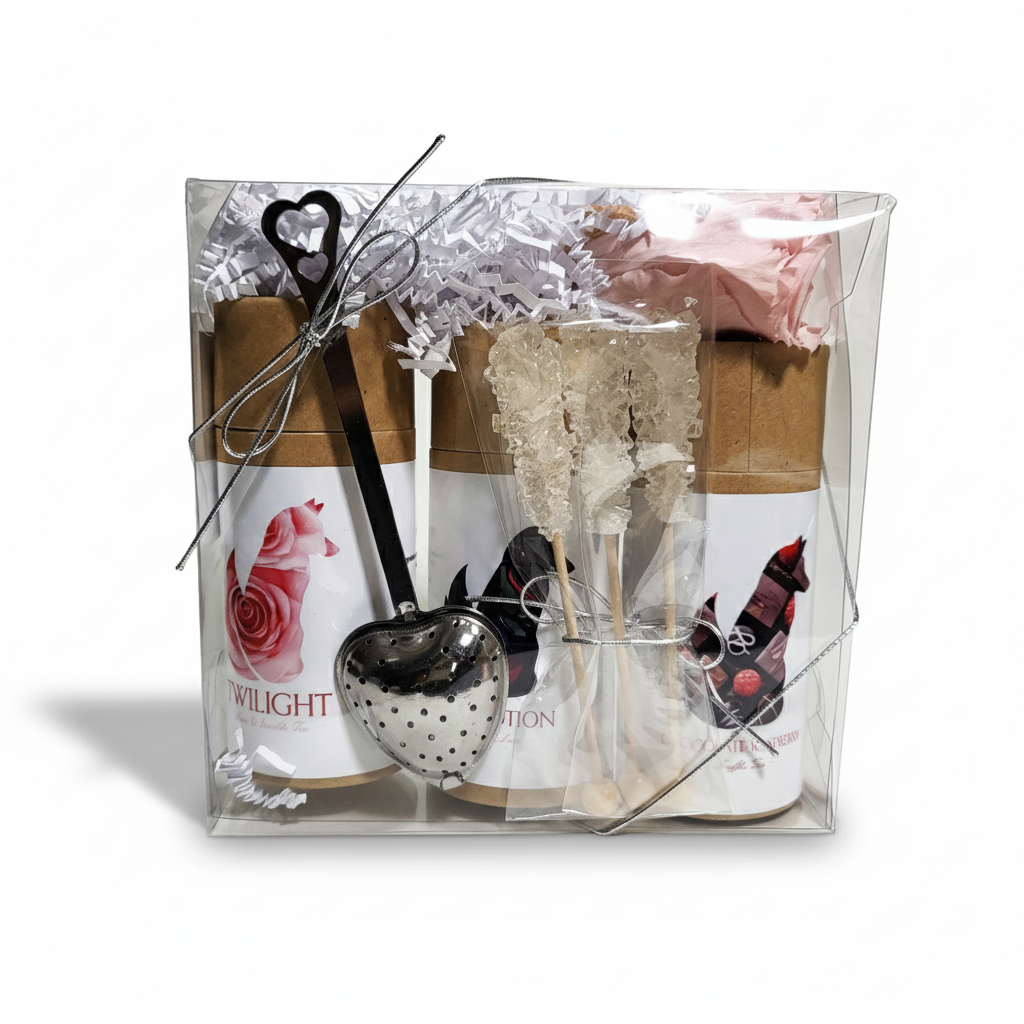 Velvet Tea Gift Box with Rose