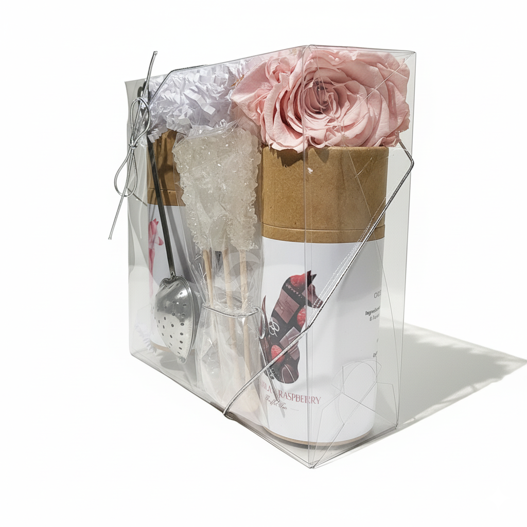 Velvet Tea Gift Box with Rose