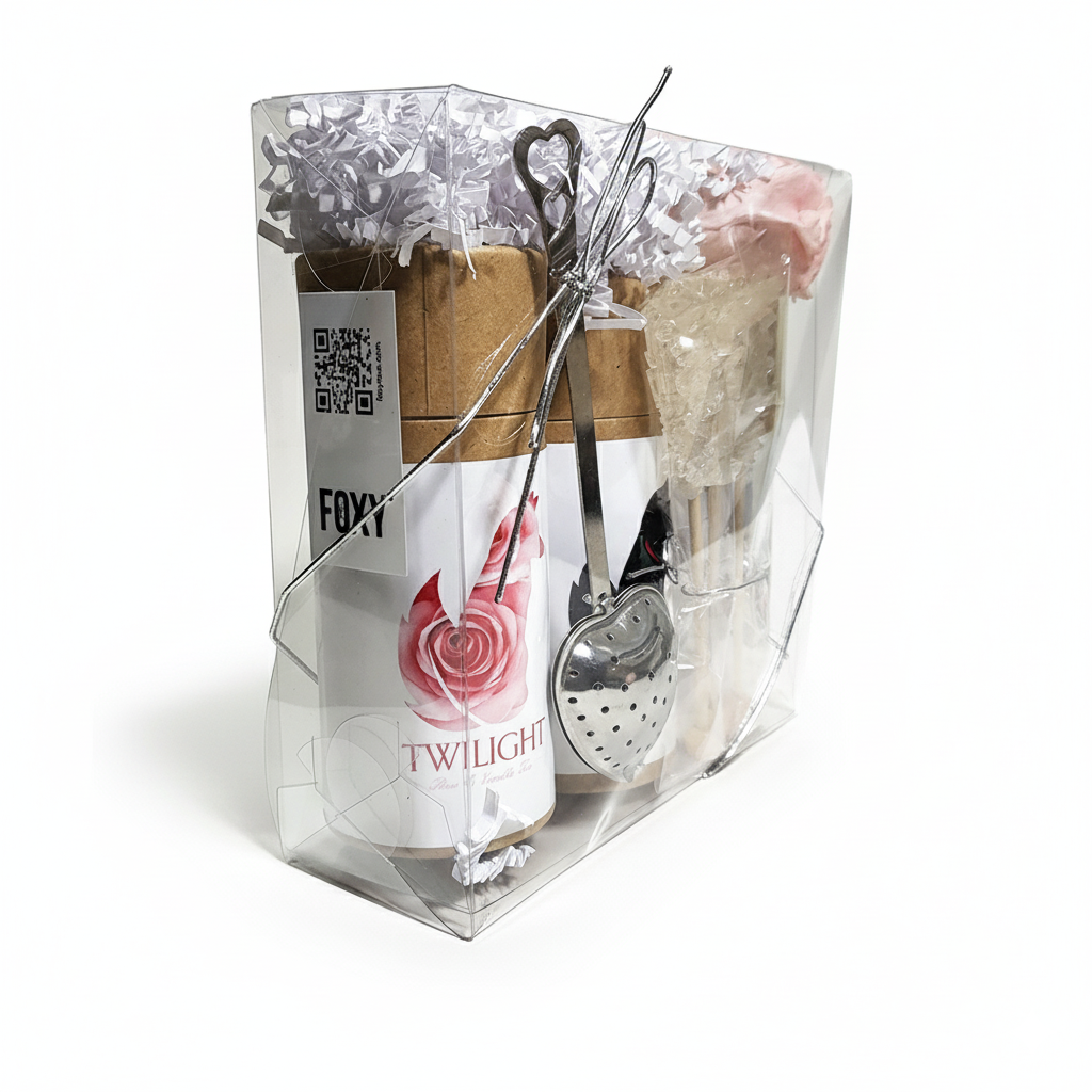 Velvet Tea Gift Box with Rose