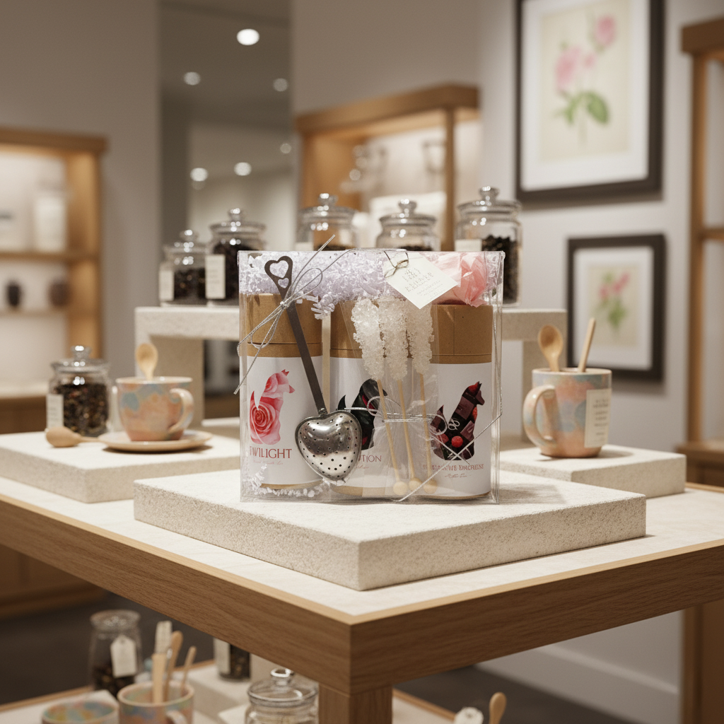 Velvet Tea Gift Box with Rose