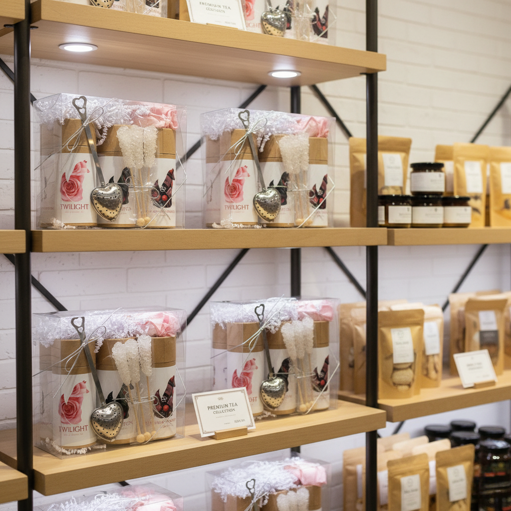 Velvet Tea Gift Box with Rose