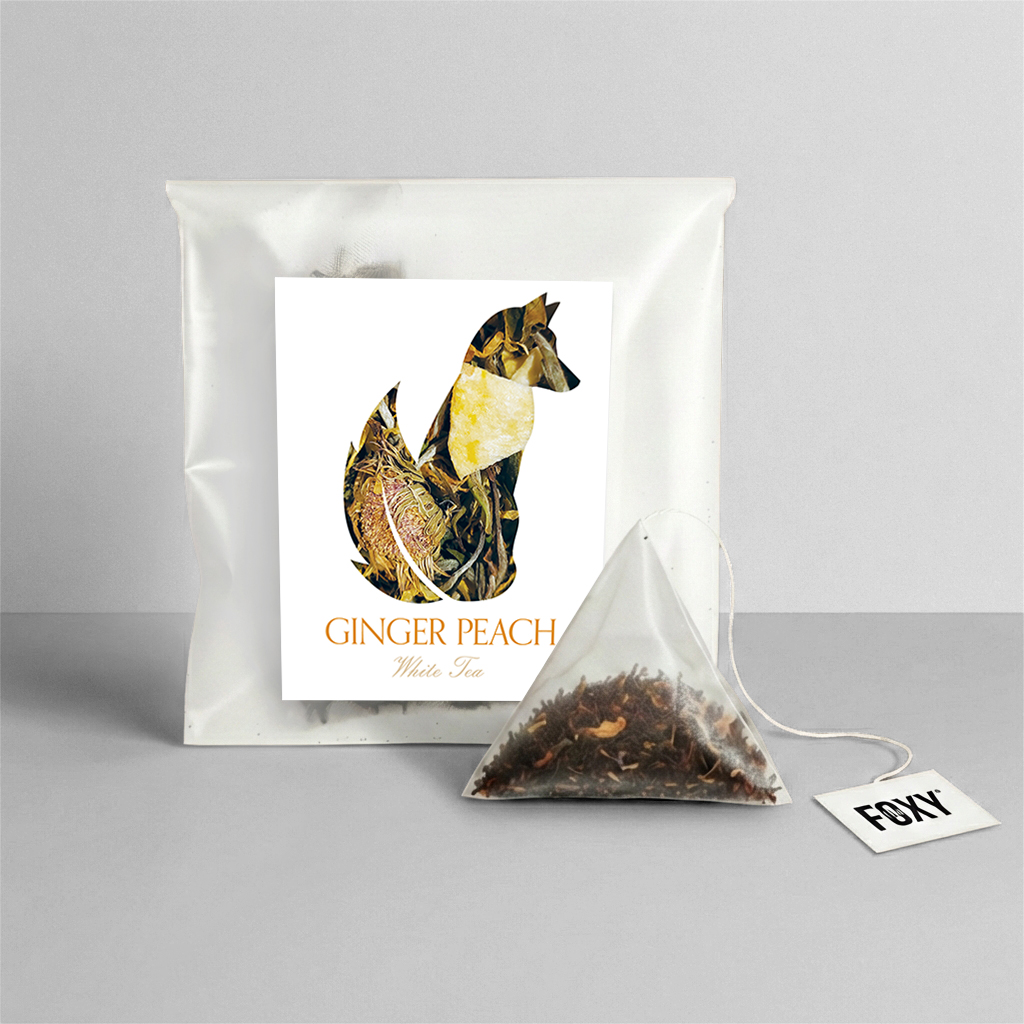 Ginger Peach White Tea Single Serve Pyramid Tea