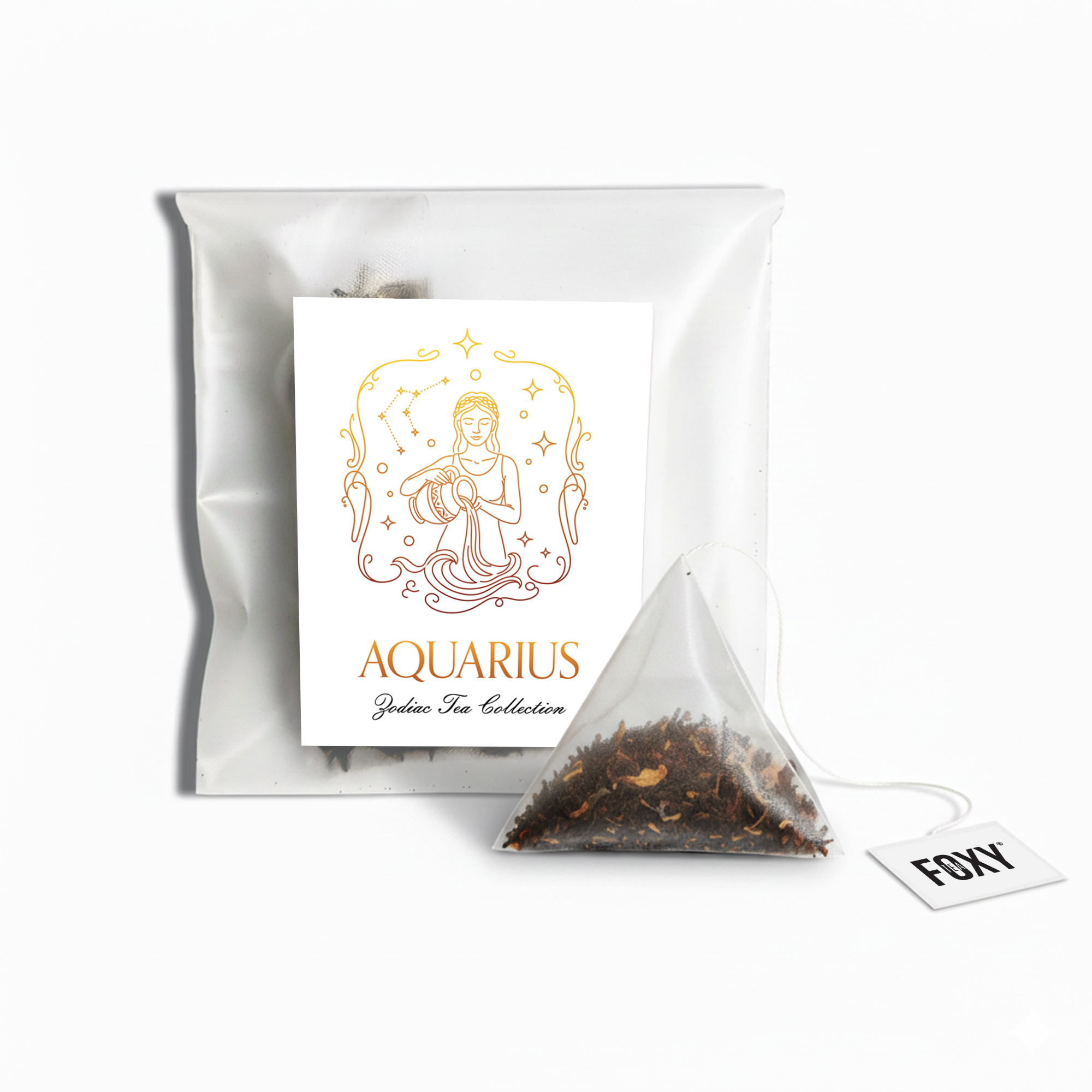 Tea Storage Box for Foxy Tea Single Serve Tea Bags Aquarius Single Serve Loose Leaf Pyramid Tea Bag