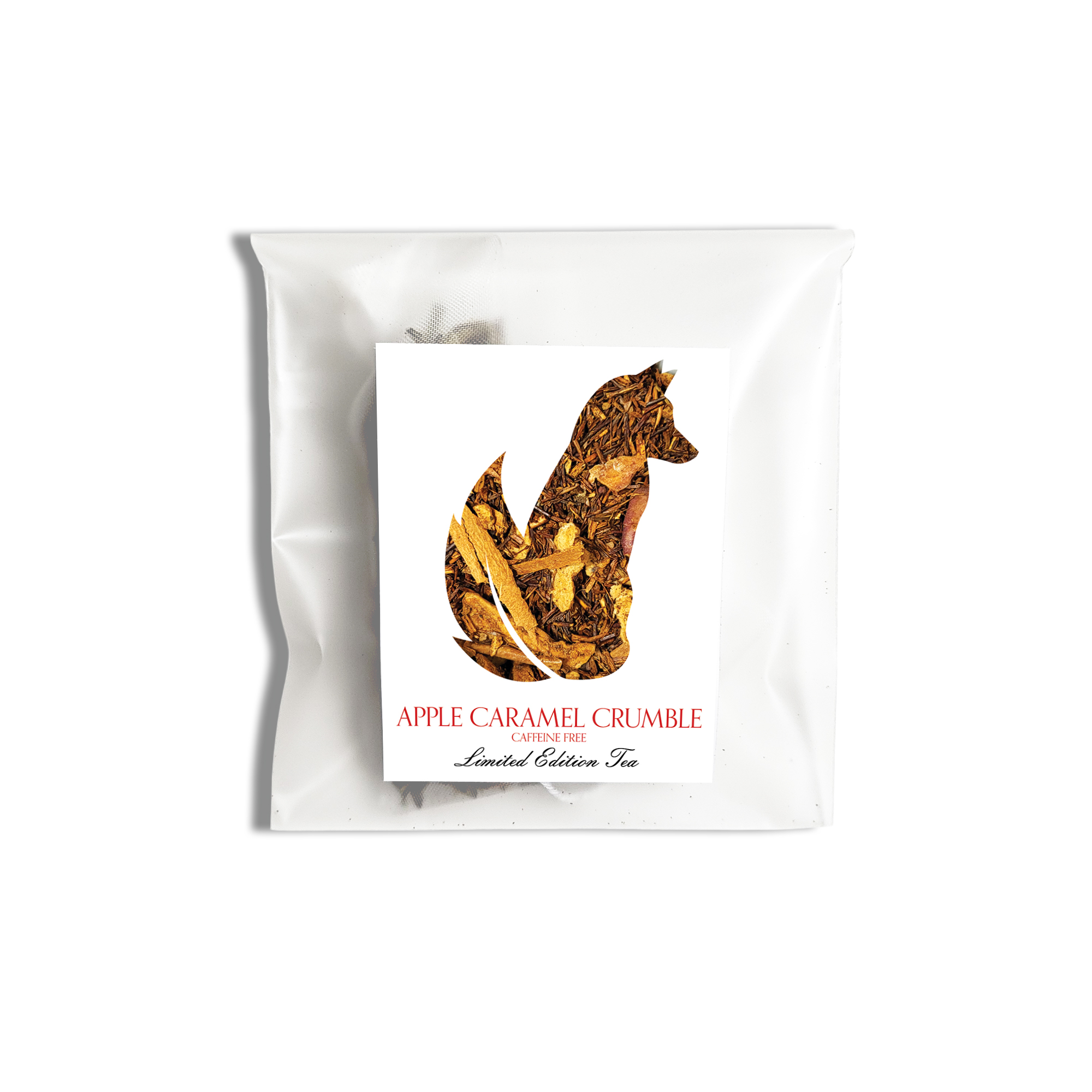 Tea Storage Box for Foxy Tea Single Serve Tea Bags CF Apple Caramel Crumble Tea Single Serve Loose Leaf Pyramid Tea Bag