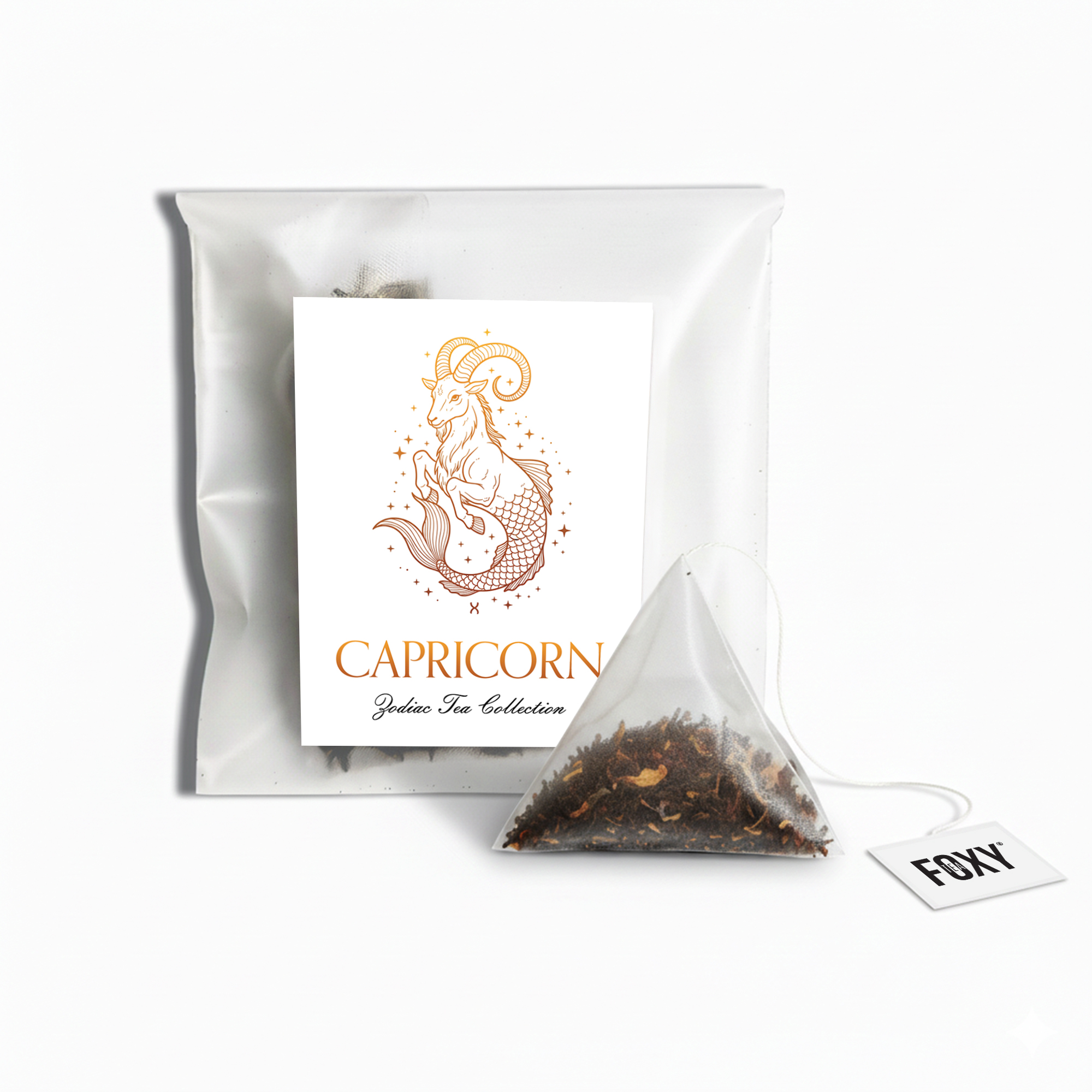 Tea Storage Box for Foxy Tea Single Serve Tea Bags Capricorn Single Serve Loose Leaf Pyramid Tea Bag