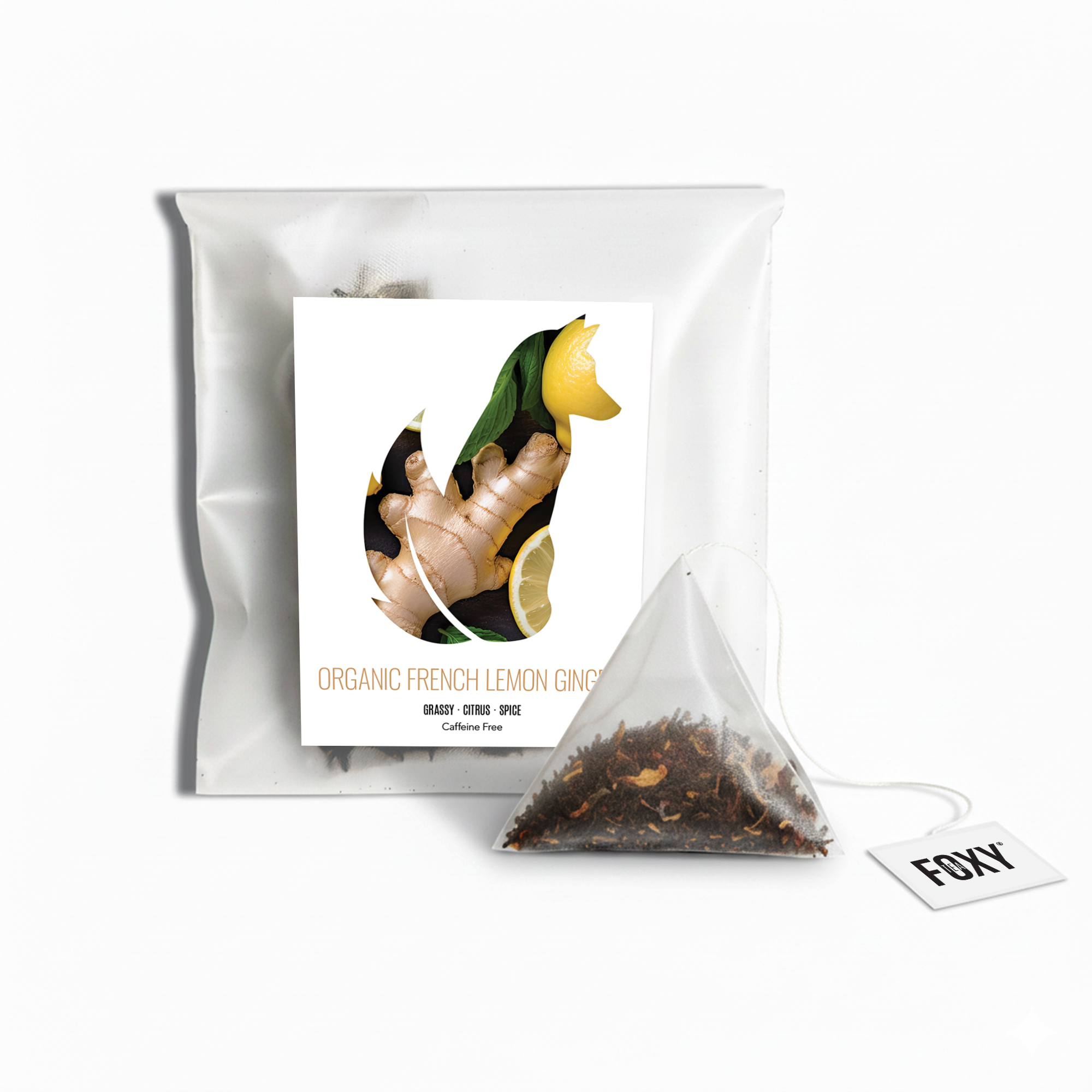 Tea Storage Box for Foxy Tea Single Serve Tea Bags French Lemon Ginger Tea Single Serve Loose Leaf Pyramid Tea Bag
