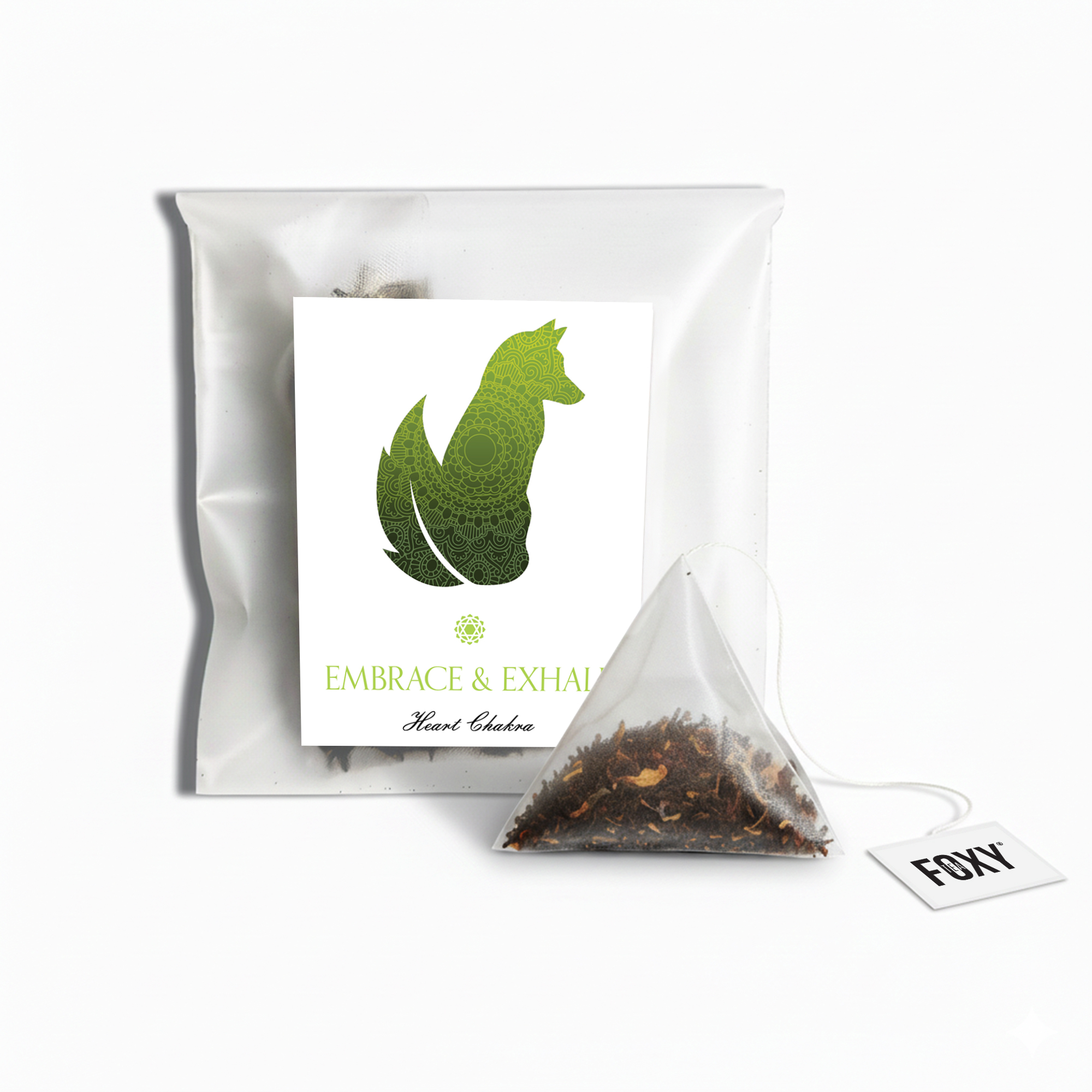 Tea Storage Box for Foxy Tea Single Serve Tea Bags Heart Chakra Tea Single Serve Loose Leaf Pyramid Tea Bag