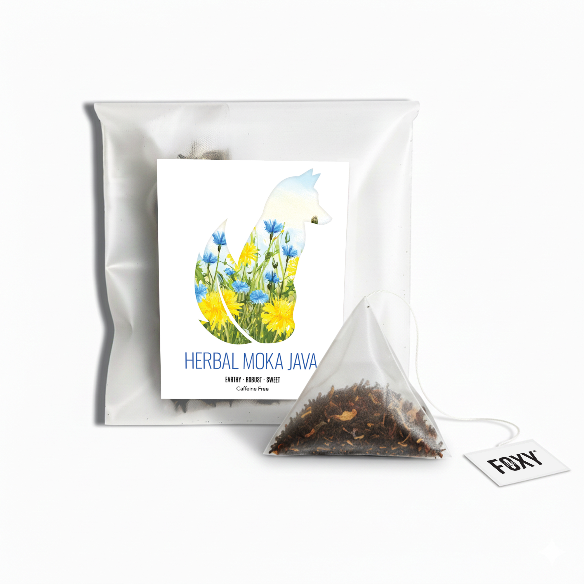Tea Storage Box for Foxy Tea Single Serve Tea Bags Herbal Moka Java (Coffee Tea) Single Serve Loose Leaf Pyramid Tea Bag