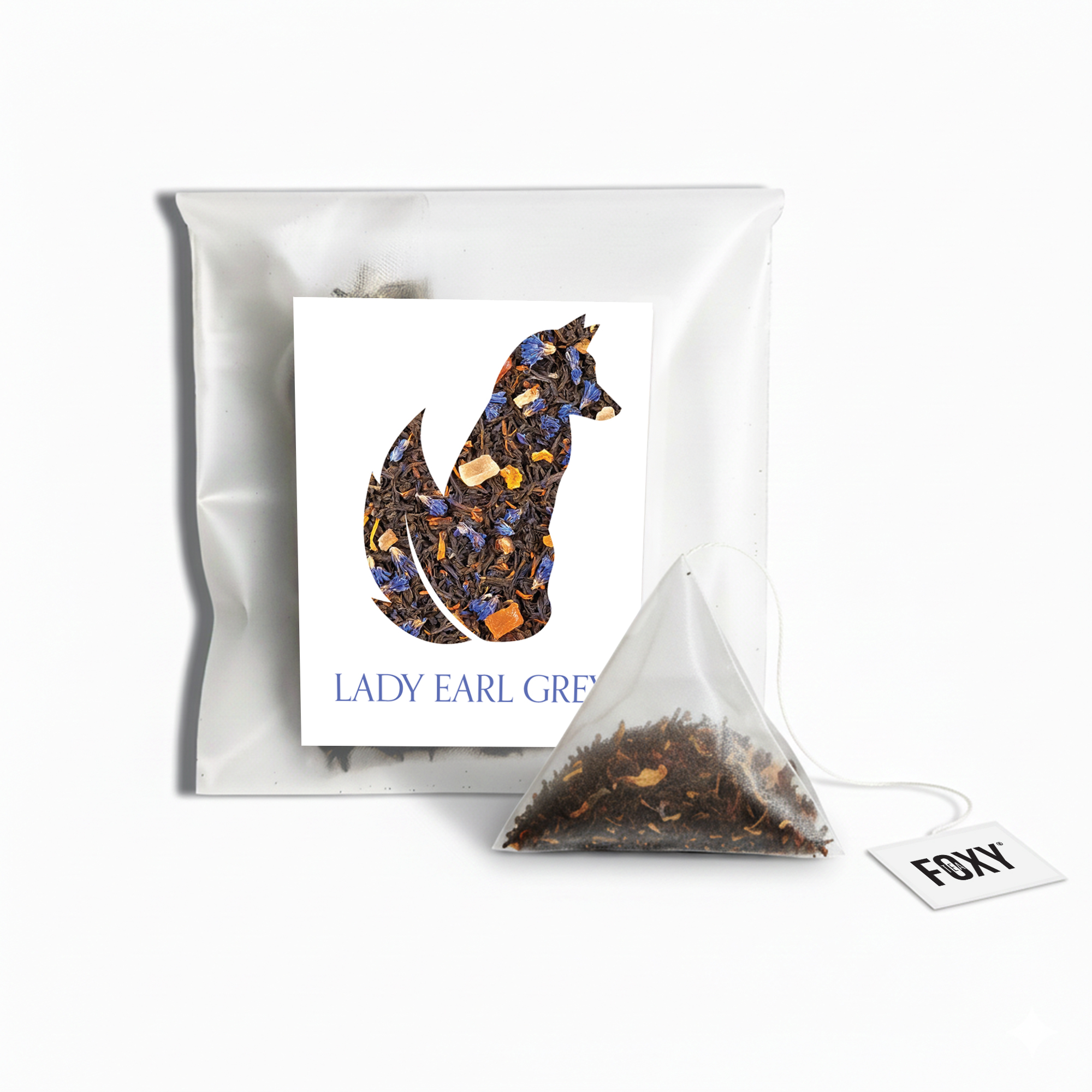 Tea Storage Box for Foxy Tea Single Serve Tea Bags Lady Earl Grey Tea Single Serve Loose Leaf Pyramid Tea Bag