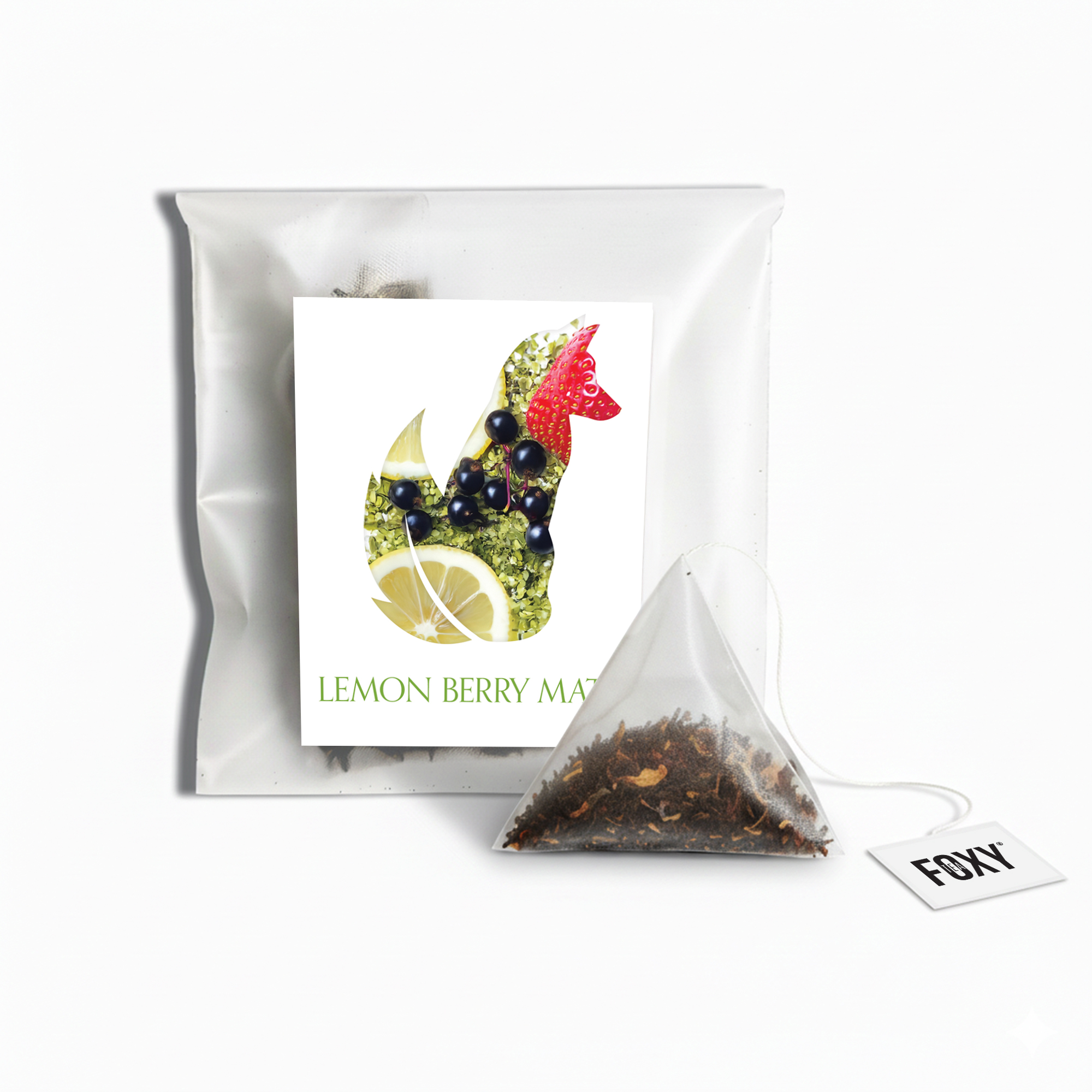 Tea Storage Box for Foxy Tea Single Serve Tea Bags Lemon Berry Mate Tea Single Serve Loose Leaf Pyramid Tea Bag