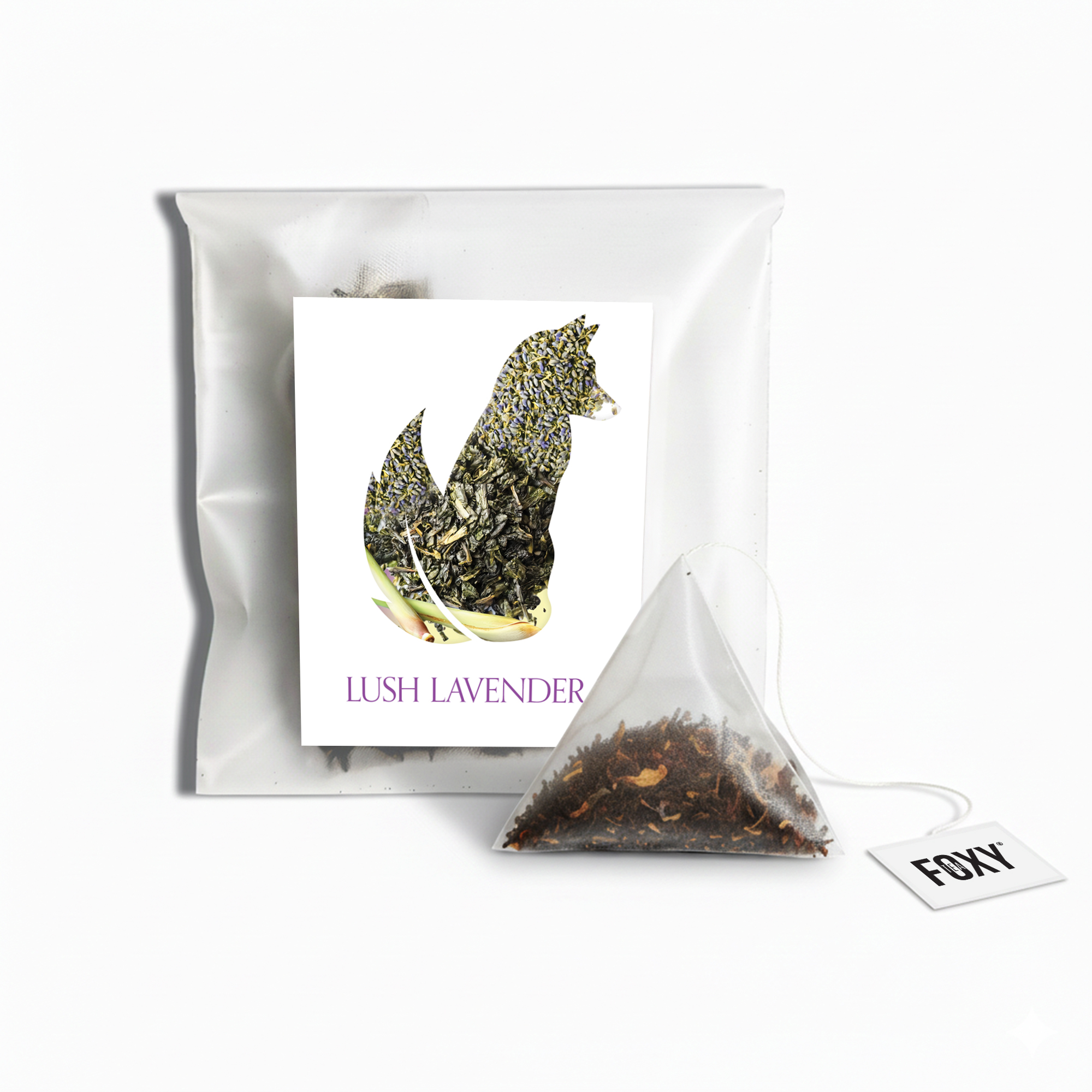 Tea Storage Box for Foxy Tea Single Serve Tea Bags Lush Lavender Tea Single Serve Loose Leaf Pyramid Tea Bag