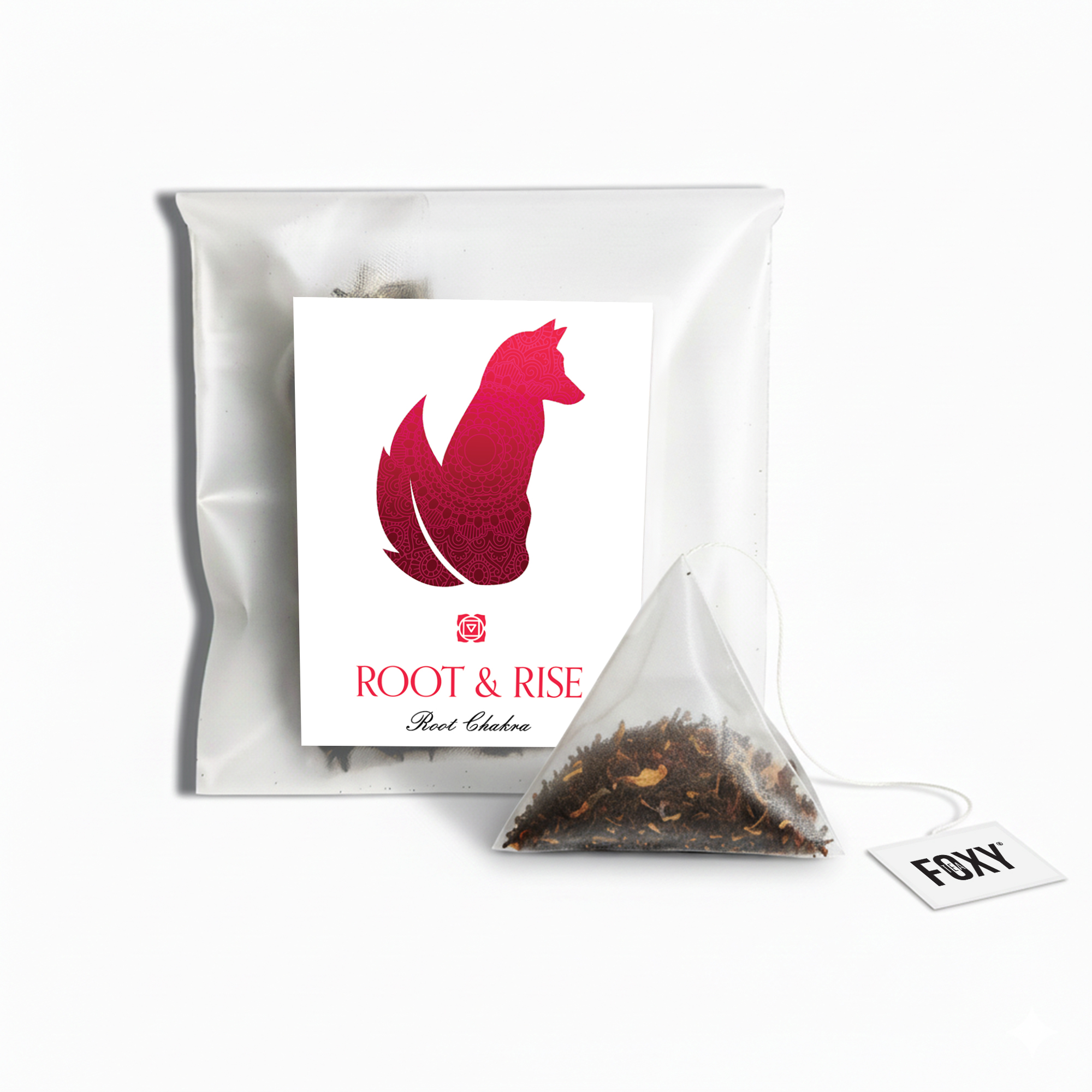 Tea Storage Box for Foxy Tea Single Serve Tea Bags Root Chakra Tea Single Serve Loose Leaf Pyramid Tea Bag
