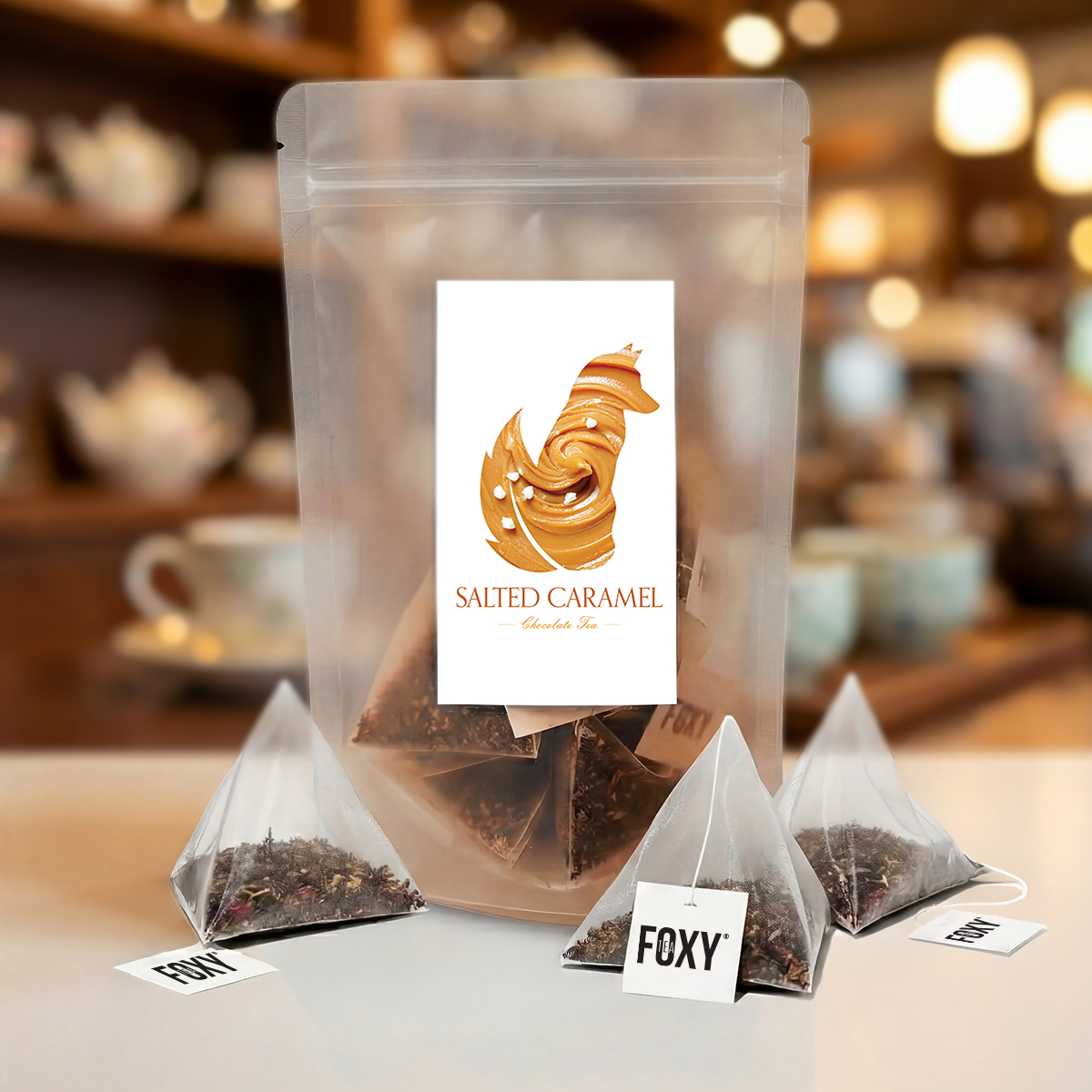 Salted Caramel Chocolate Pyramid Tea Bags