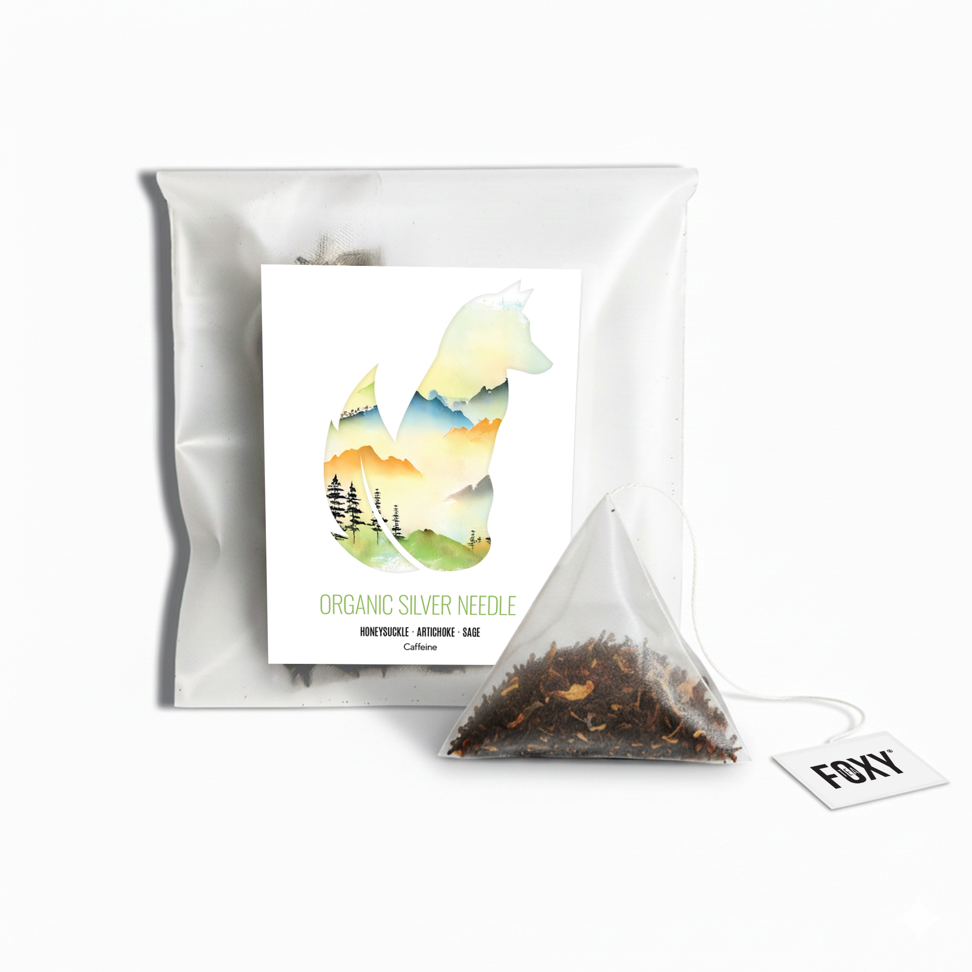 Tea Storage Box for Foxy Tea Single Serve Tea Bags Silver Needle Tea Single Serve Loose Leaf Pyramid Tea Bag