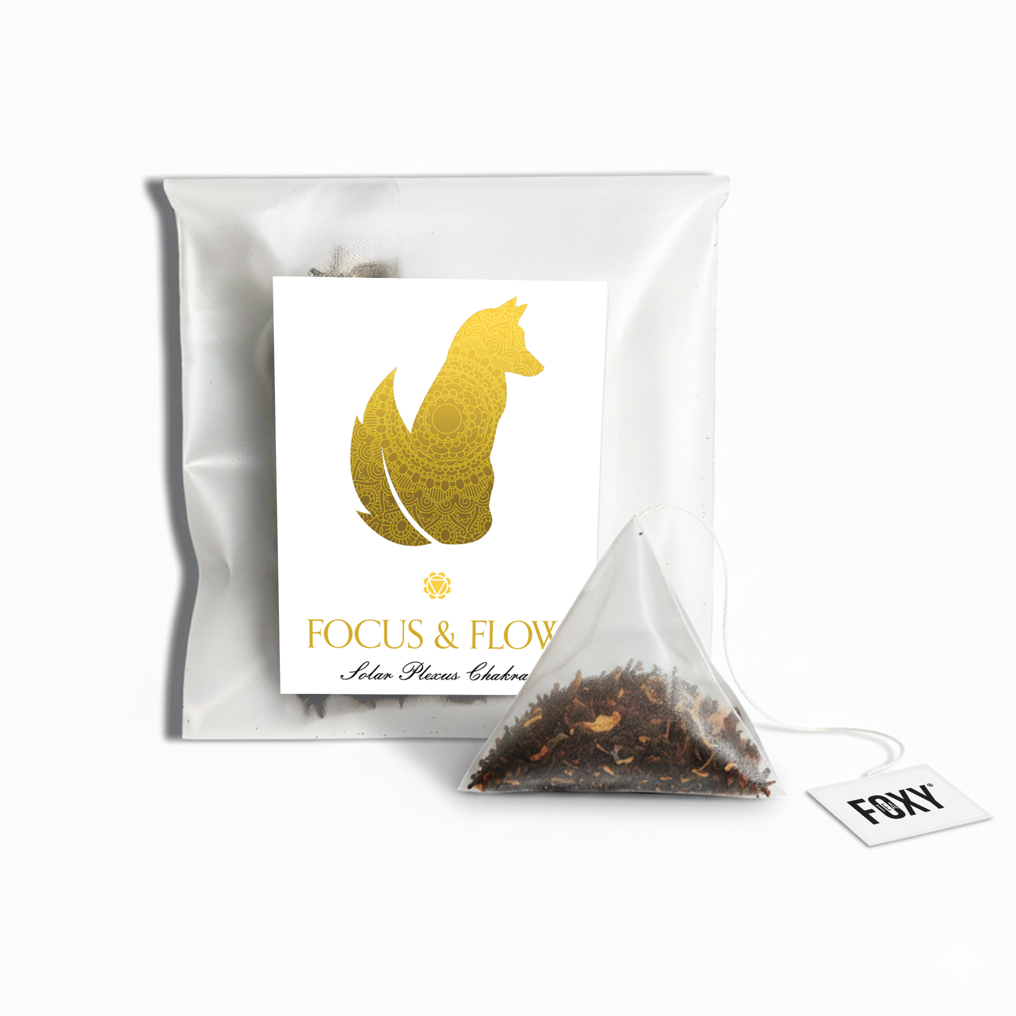 Tea Storage Box for Foxy Tea Single Serve Tea Bags Solar Plexus Chakra Tea Single Serve Loose Leaf Pyramid Tea Bag