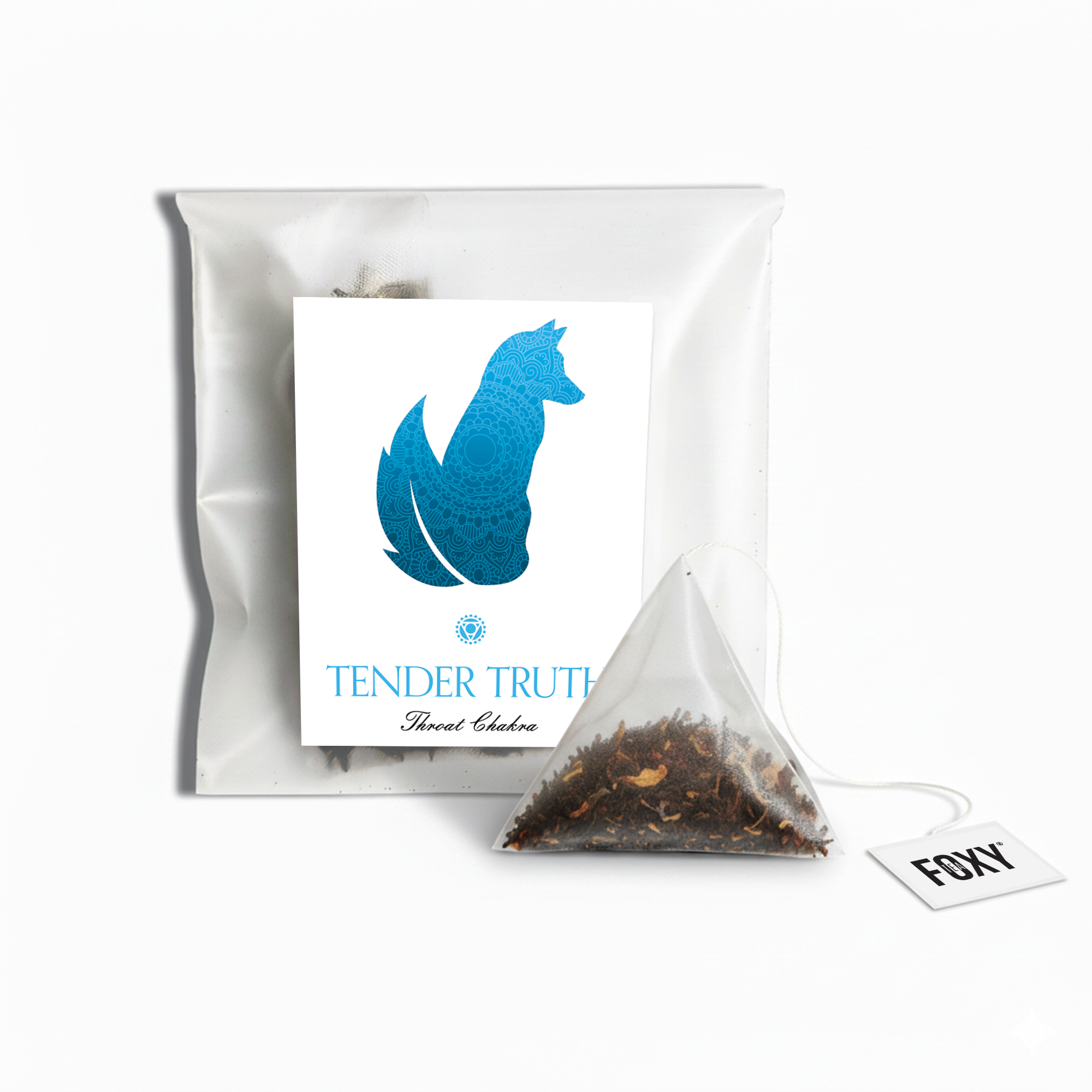 Tea Storage Box for Foxy Tea Single Serve Tea Bags Throat Chakra Tea Single Serve Loose Leaf Pyramid Tea Bag