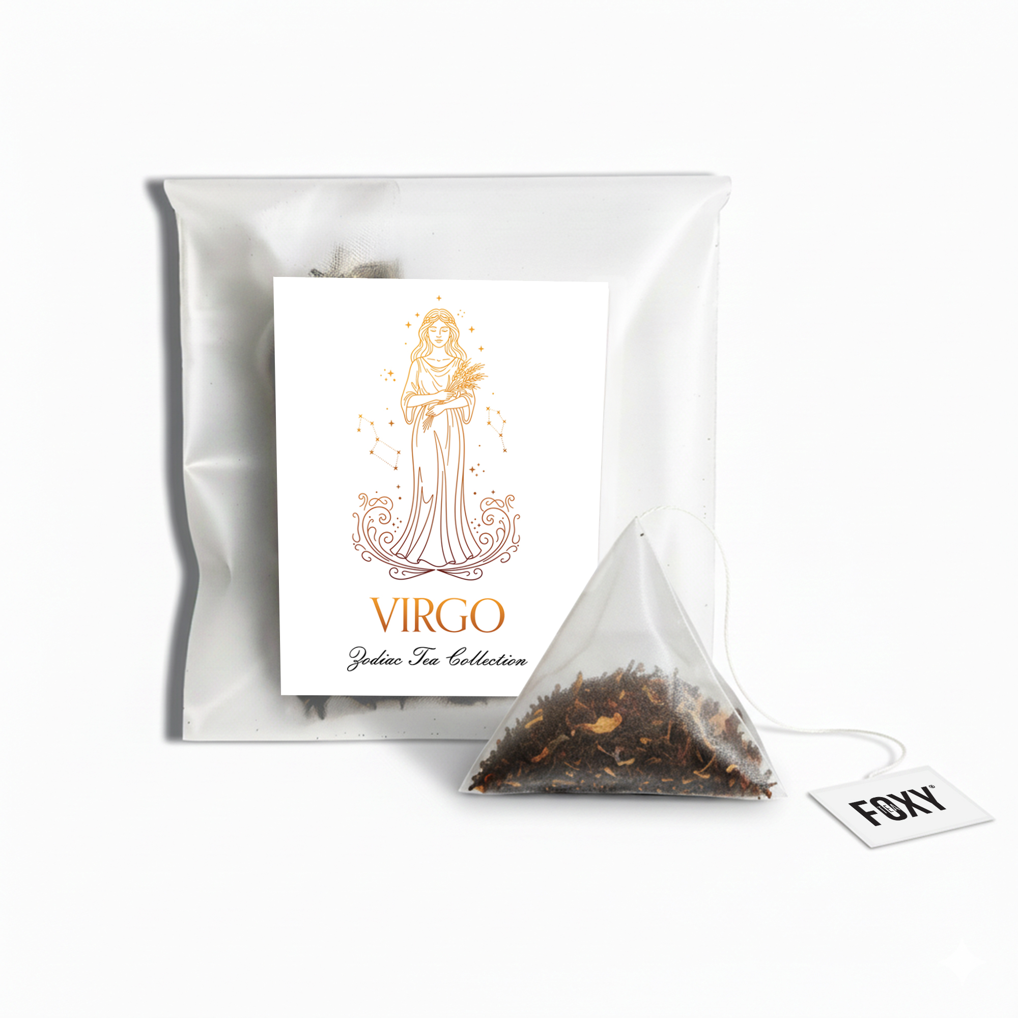 Tea Storage Box for Foxy Tea Single Serve Tea Bags Virgo Single Serve Loose Leaf Pyramid Tea Bag