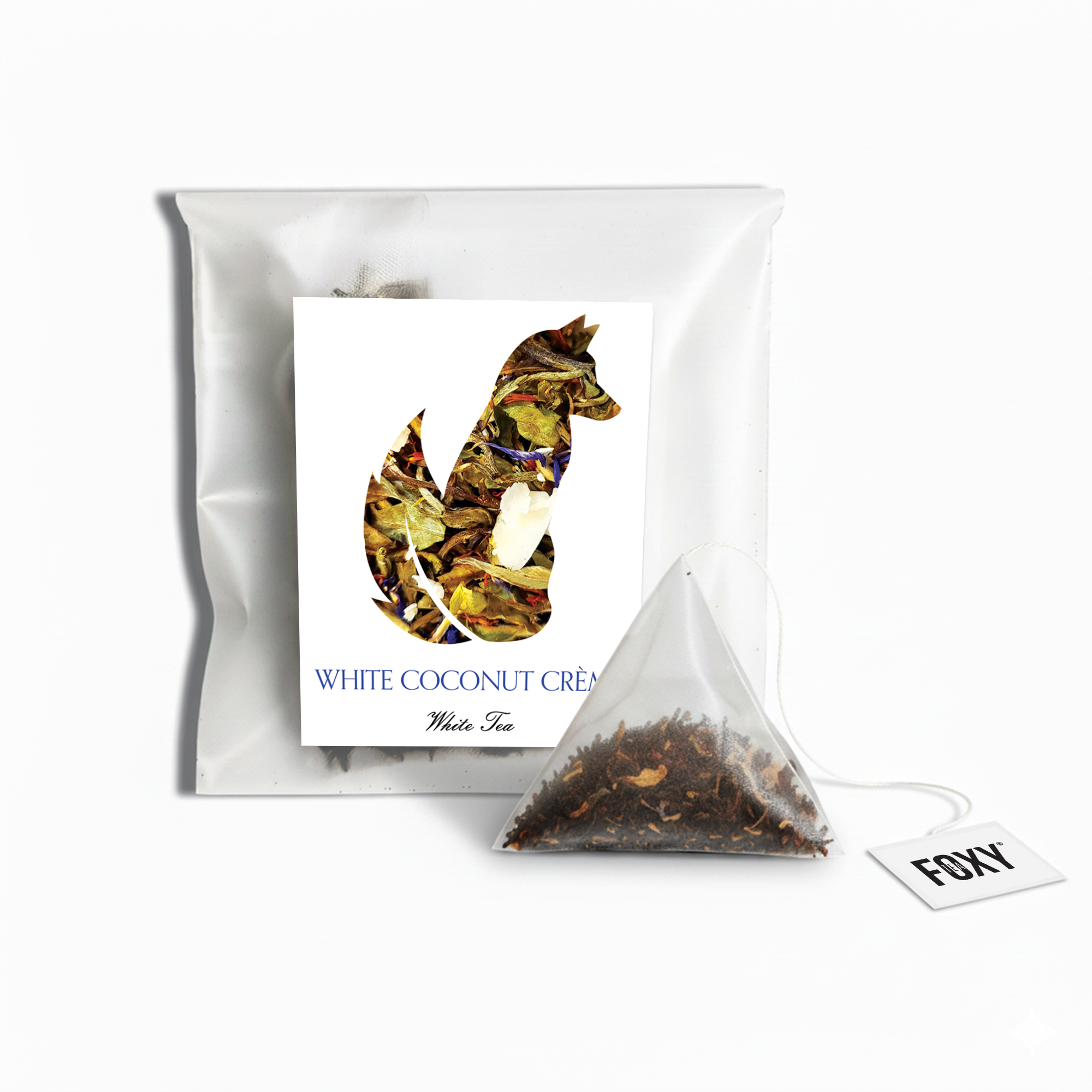 Tea Storage Box for Foxy Tea Single Serve Tea Bags White Coconut Creme Tea Single Serve Loose Leaf Pyramid Tea Bag