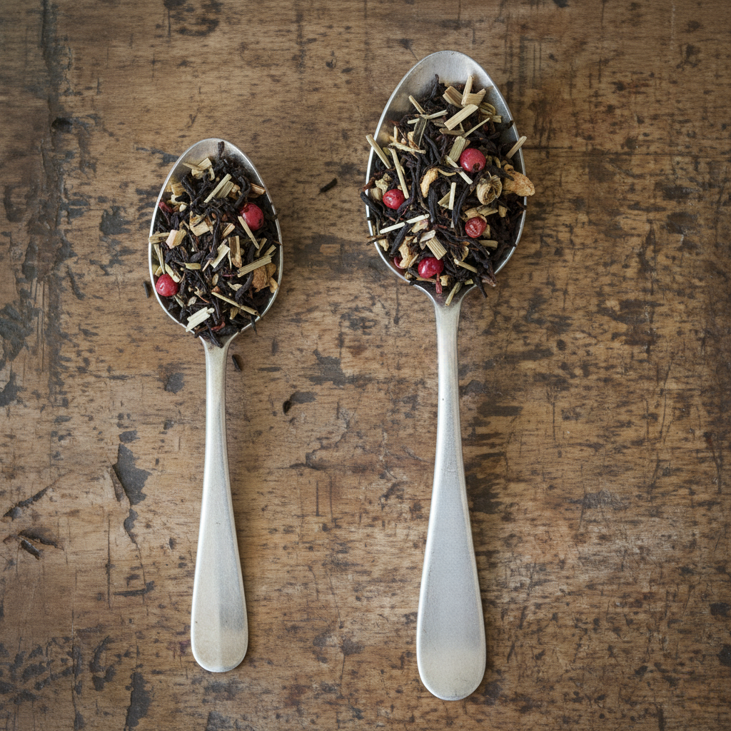 A teaspoon of tea vs. a heaping teaspoon of tea