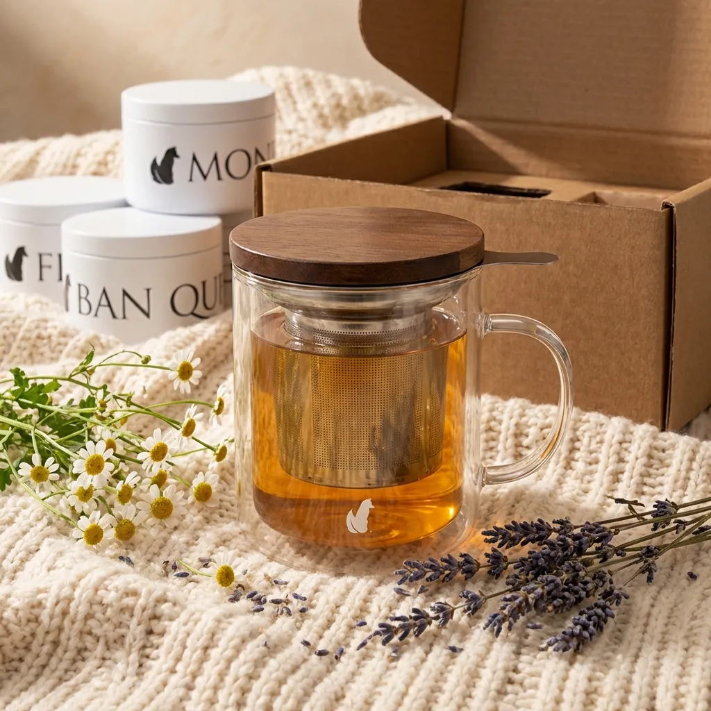 double walled tea mug with infuser