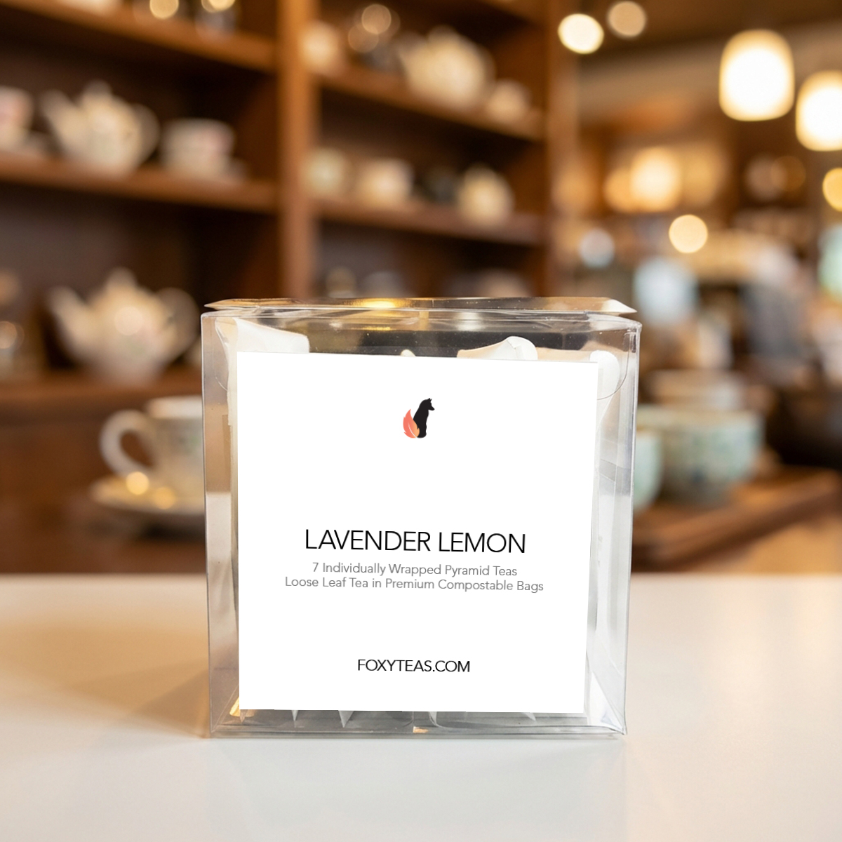 Lavender-Citrus-Single Lavender Lemon Tea Collection (7) Individually Wrapped Pyramid Teas