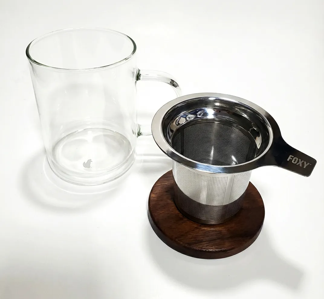 double walled tea mug with infuser Double Walled Tea Cup Set