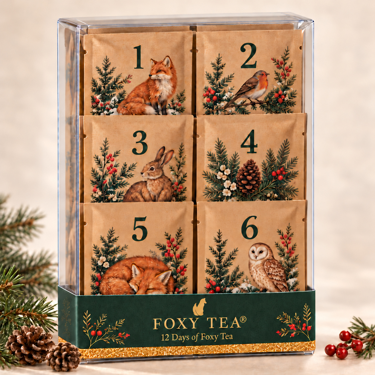 Gold-fox-logo-on-green-tea-sleeve